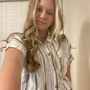 Beach cover up or off the shoulder button up is a small a little worn